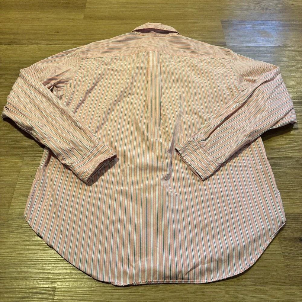 Polo Ralph Lauren Classic Fit MENS LARGE Button Up Shirt Pony Pink Blue Stripes